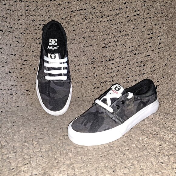 AAPE BY A BATHING APE x DC-Trase SP Skateboard Lace-Ups-Camo-Sz 38-Excellent - Picture 1 of 8